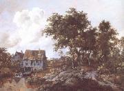 Meindert Hobbema Watermill beside a Woody Lane (mk25) painting